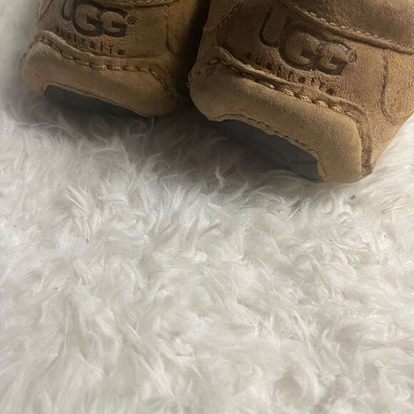 UGG ASCOT 5775 MEN’S CHESTNUT SUEDE sheepskin lining SLIPPERS SIZE 12 - Picture 4 of 10